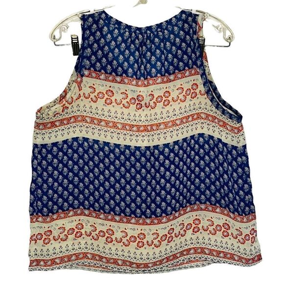 𝅺gap camisole floral boho with Tassels blue red and cream Size Large - Picture 4 of 11